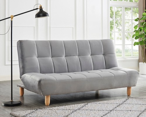 Seater sofa bed grey - bed, velvet