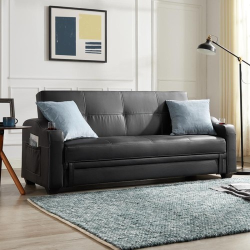 Sofa bed seater faux - sofa, leather